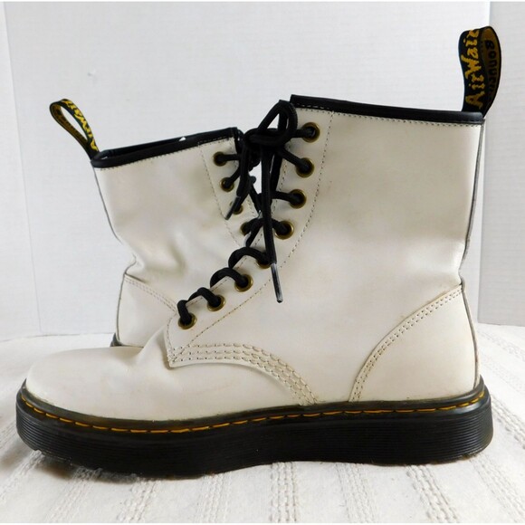 Dr. Martens Women's Zavala US7 White Leather Lace Up Ankle Combat Boots AW004 - Picture 14 of 15